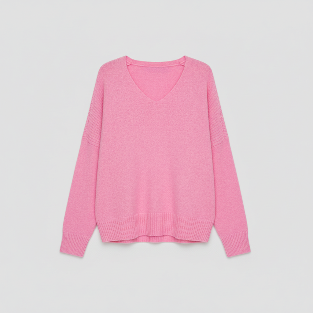 The Elise Soft Knit Jumper Pink-sweater-Loucelia-S-Loucelia