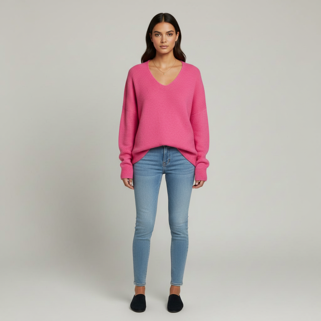 The Elise Soft Knit Jumper Pink-sweater-Loucelia-S-Loucelia