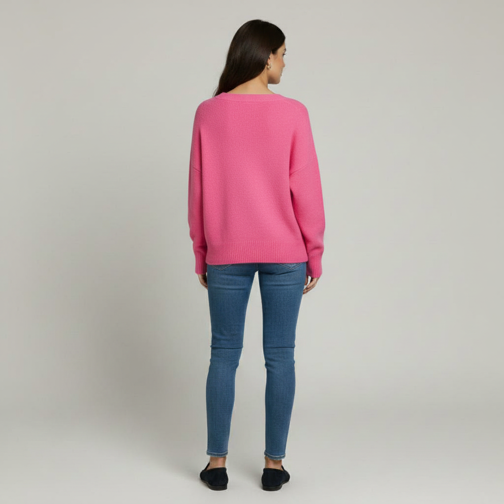 The Elise Soft Knit Jumper Pink-sweater-Loucelia-S-Loucelia