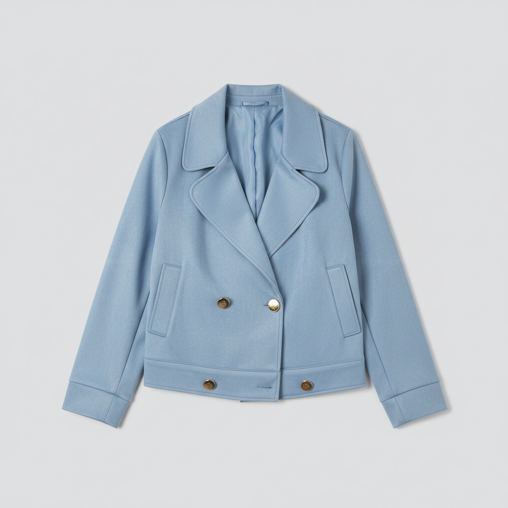 The Emilia Double-Breasted Jacket Blue-jacket-Loucelia-S-Loucelia
