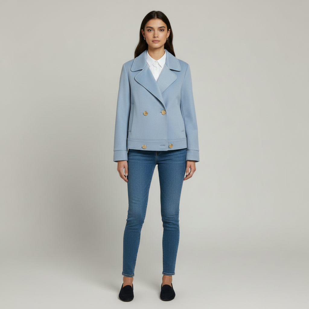 The Emilia Double-Breasted Jacket Blue-jacket-Loucelia-S-Loucelia