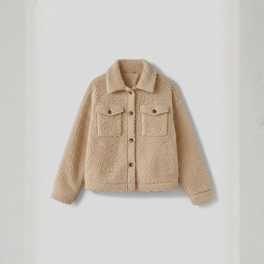The Harper Teddy Jacket Beige-jacket-Loucelia-S-Loucelia