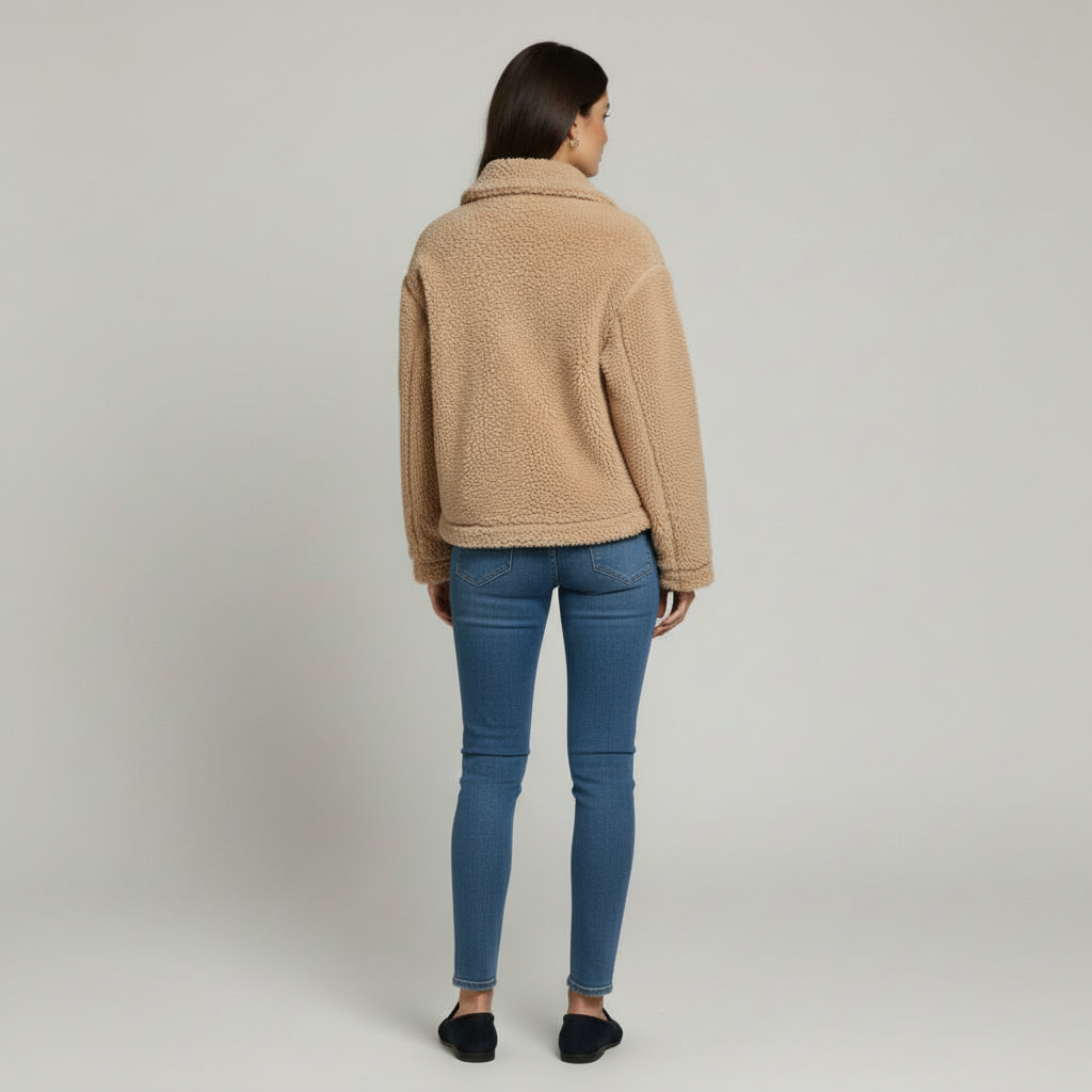 The Harper Teddy Jacket Beige-jacket-Loucelia-S-Loucelia