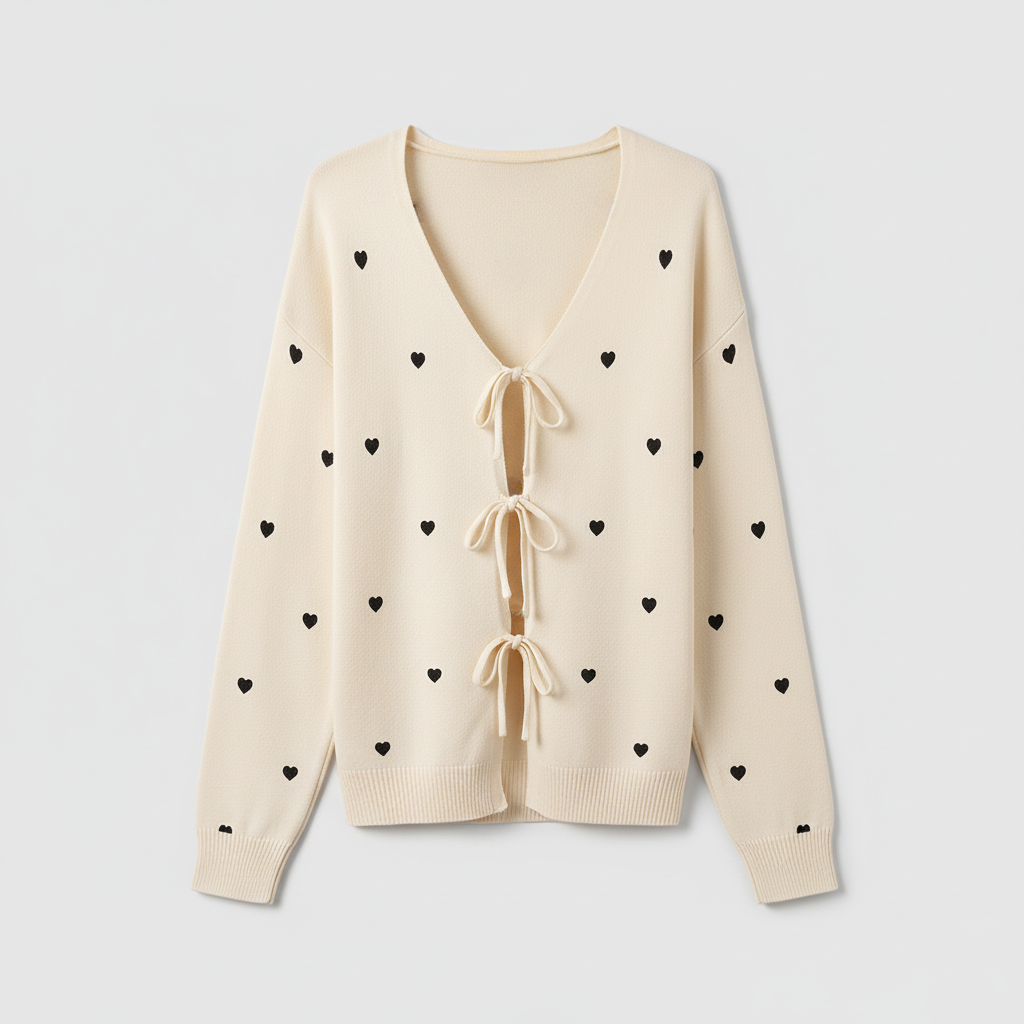 The Imara Tie-Front Cardigan Cream-sweater-Loucelia-S-Loucelia