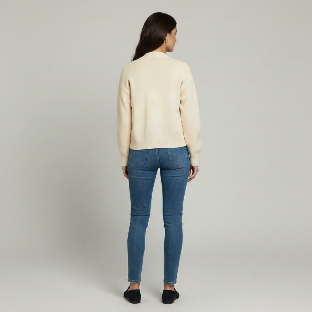 The Imara Tie-Front Cardigan Cream-sweater-Loucelia-S-Loucelia
