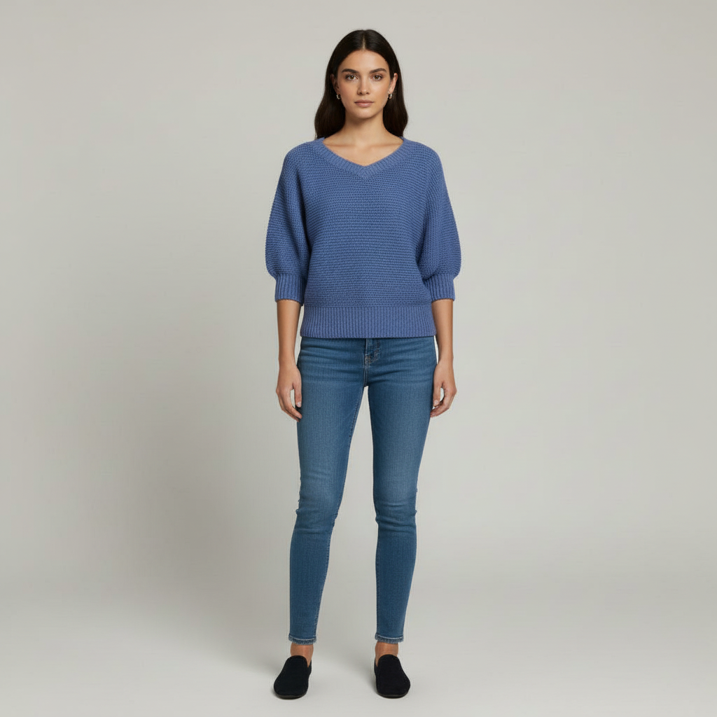 The Lotte Knit Pullover Blue-sweater-Loucelia-S-Loucelia