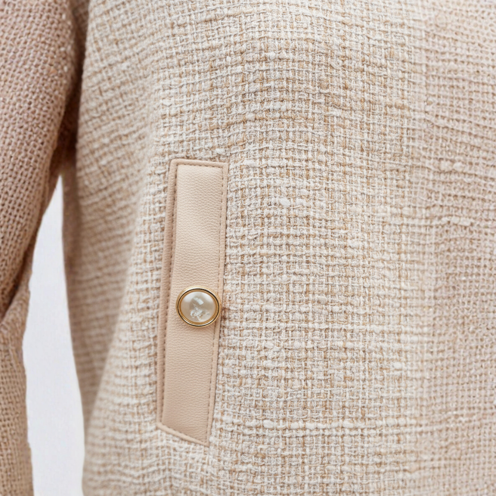 The Maren Bomber Jacket Beige-jacket-Loucelia-S-Loucelia