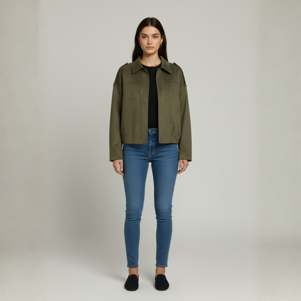 The Sloane Zip-Up Jacket Green-jacket-Loucelia-S-Loucelia
