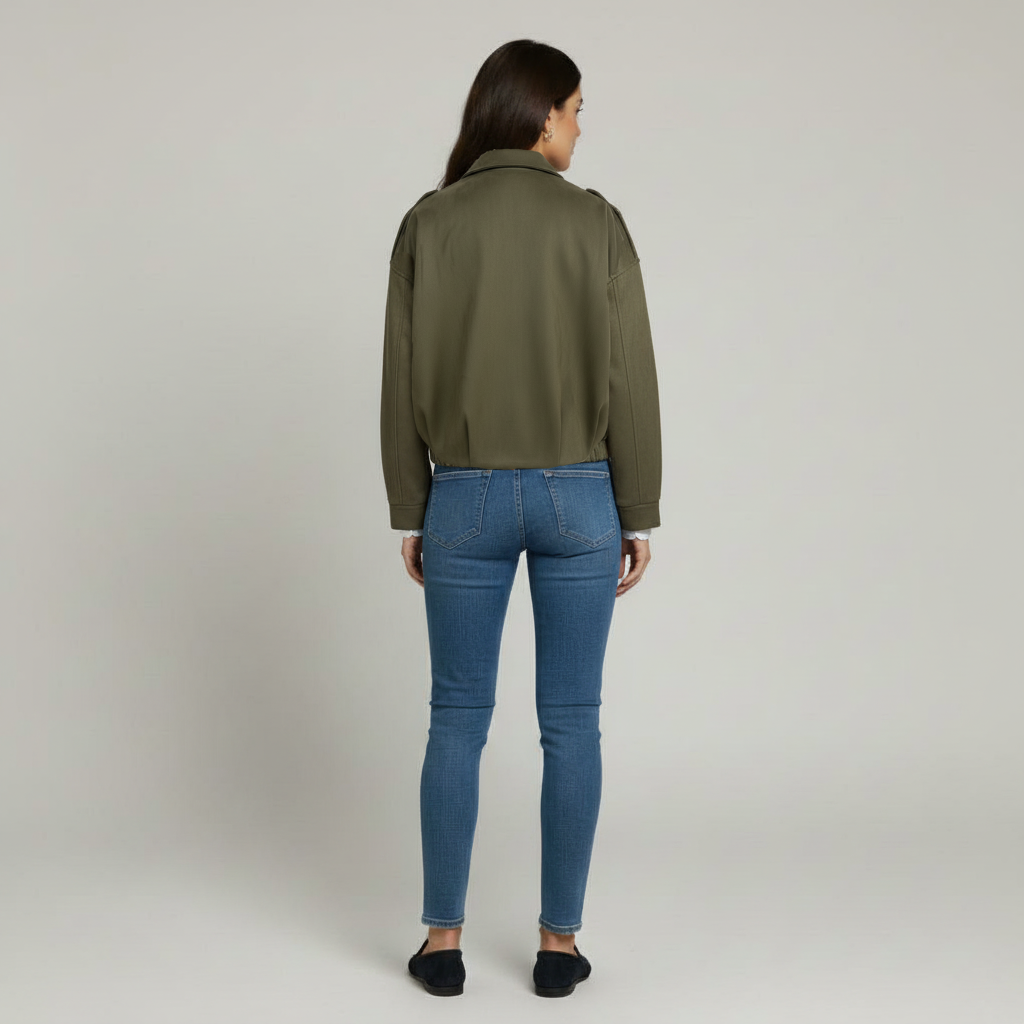The Sloane Zip-Up Jacket Green-jacket-Loucelia-S-Loucelia