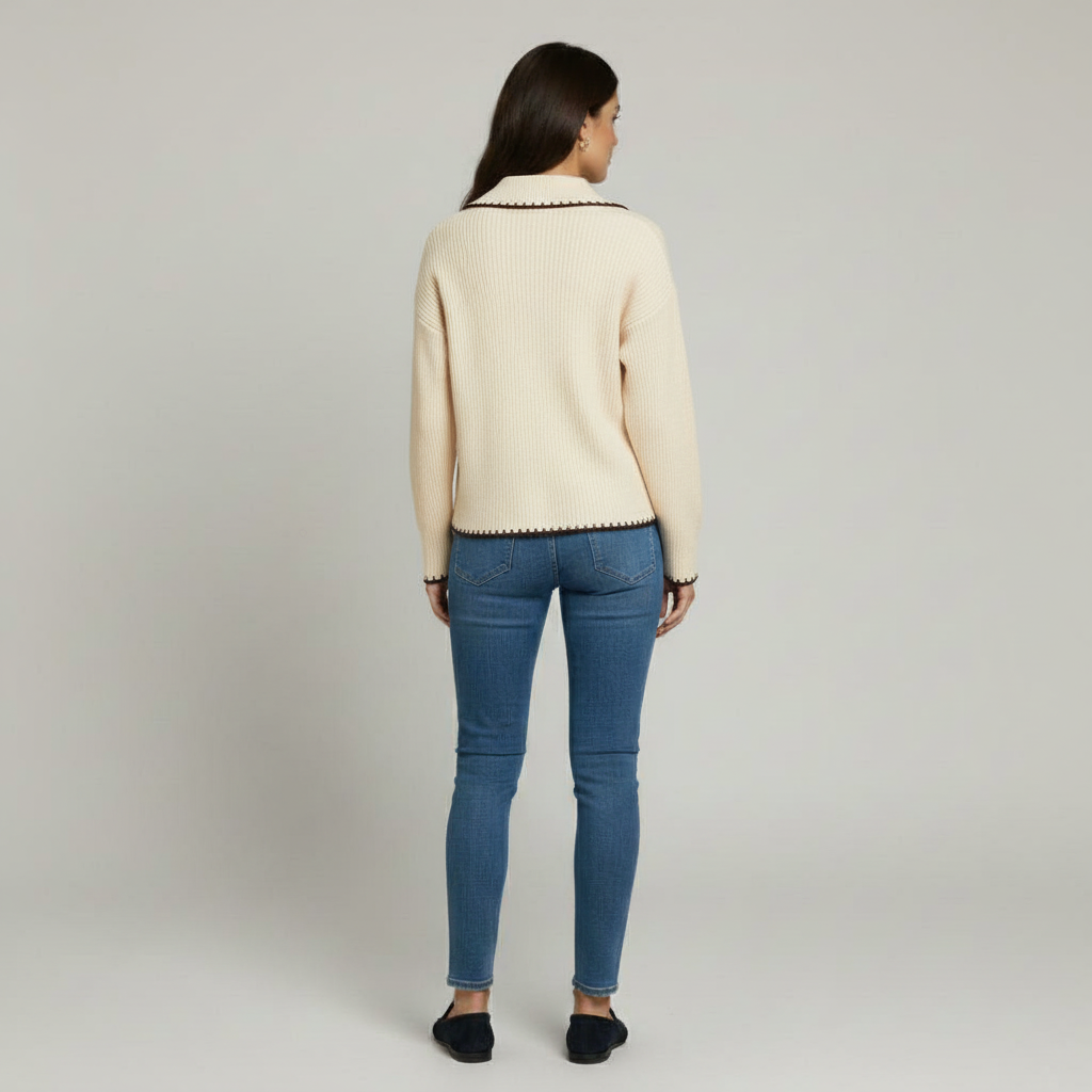The Sweet Tie-Front Knit Cardigan White-sweater-Loucelia-S-Loucelia