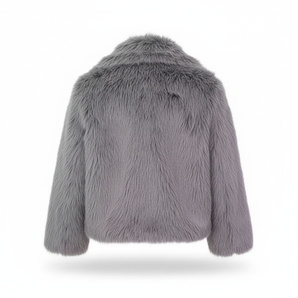 The Valentina Faux Fur Jacket Grey-jacket-Loucelia-S-Loucelia