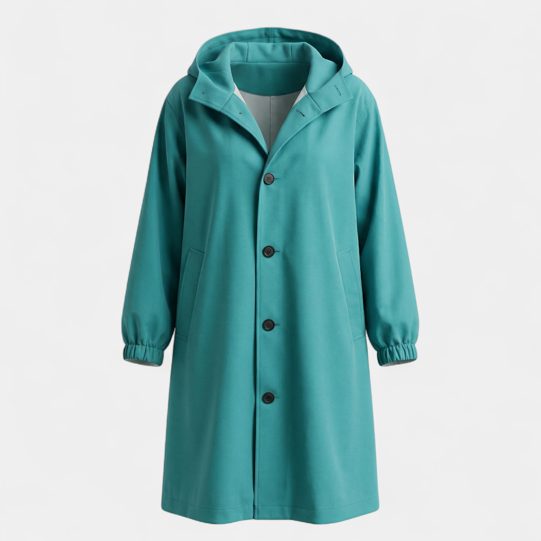 Trench Coat | Long Hooded for Women -Loucelia-Khaki-S-Loucelia