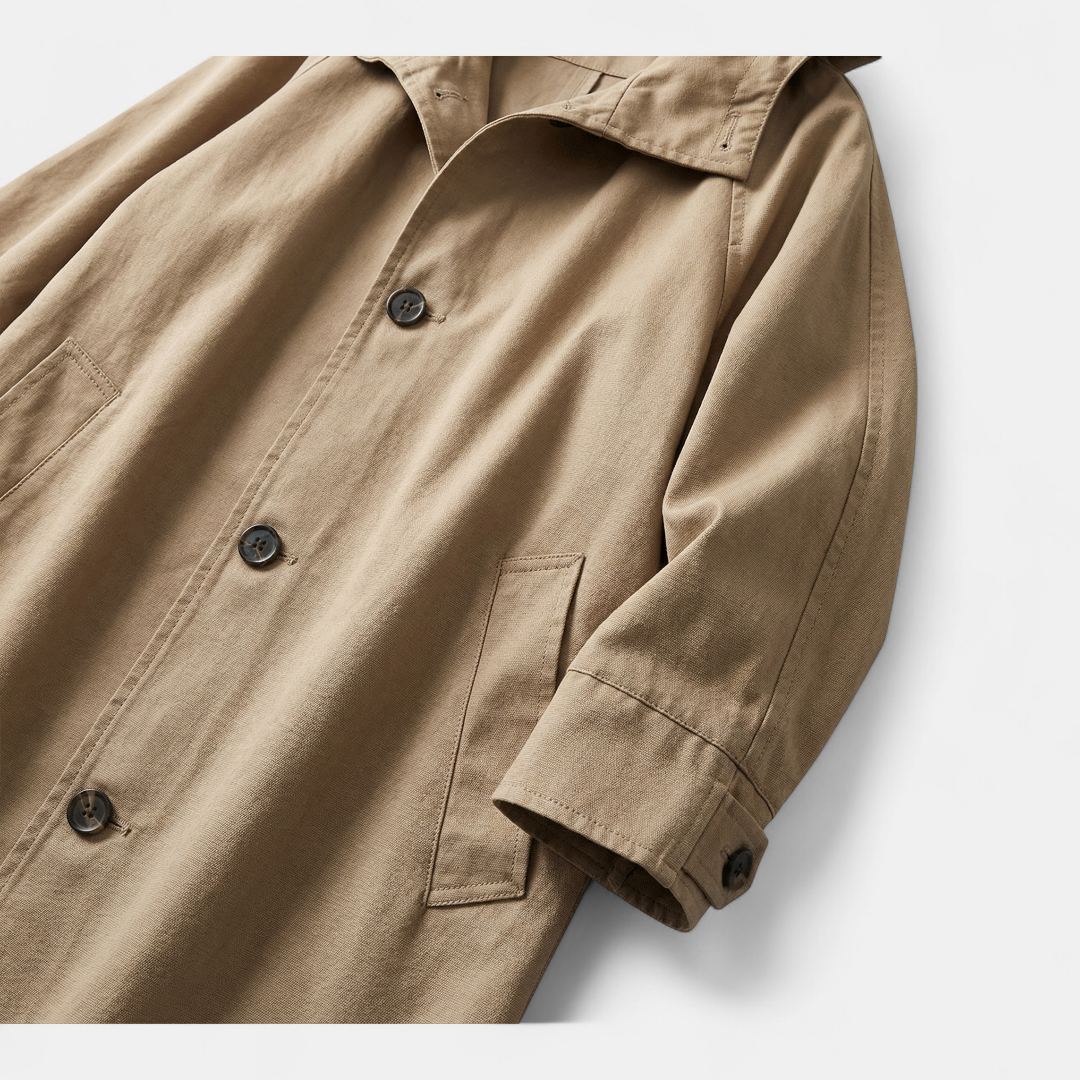 Trench Coat | Long Hooded for Women -Loucelia-Khaki-S-Loucelia