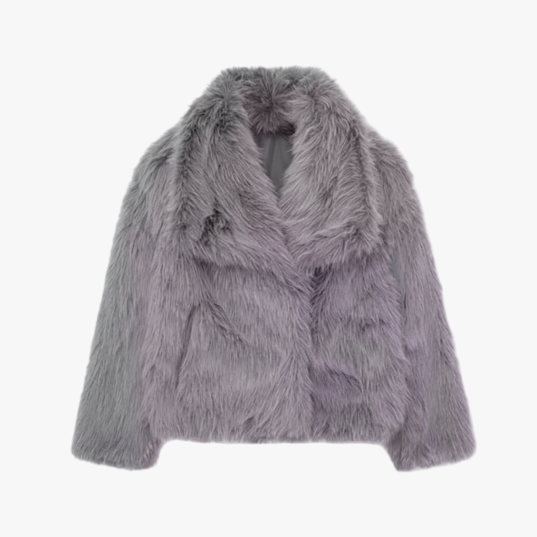 The Valentina Faux Fur Jacket Grey-jacket-Loucelia-S-Loucelia
