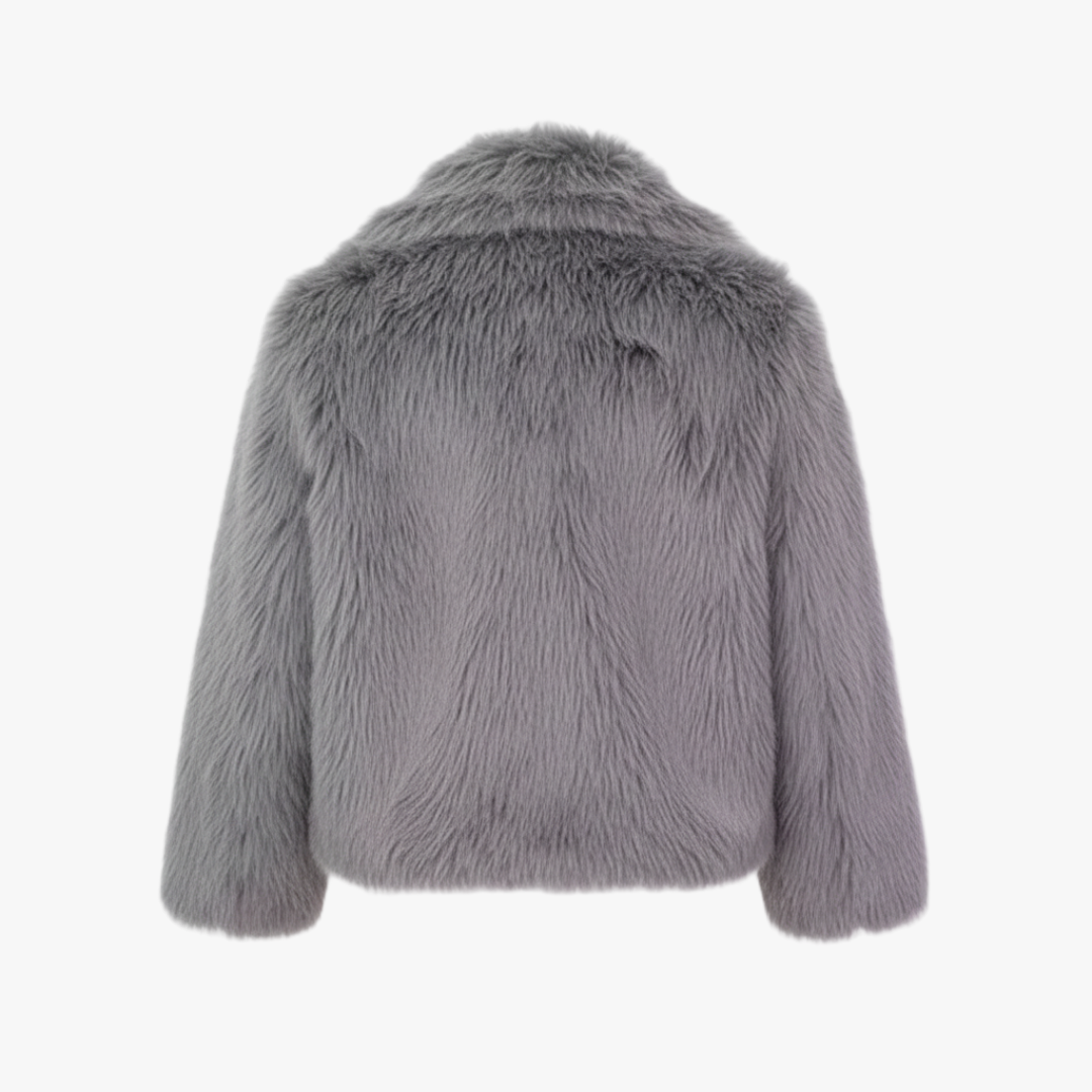 The Valentina Faux Fur Jacket Grey-jacket-Loucelia-S-Loucelia