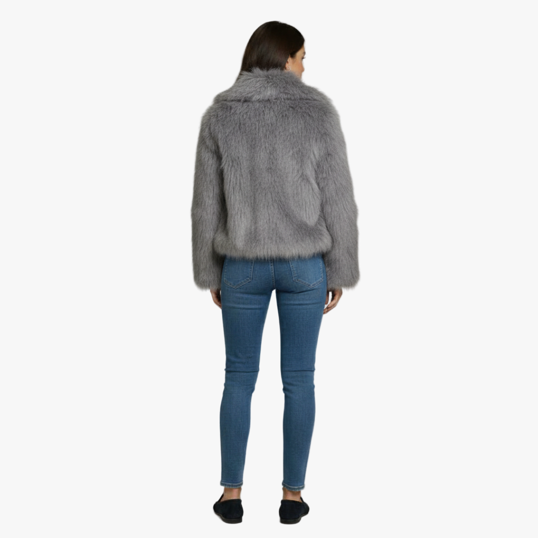 The Valentina Faux Fur Jacket Grey-jacket-Loucelia-S-Loucelia