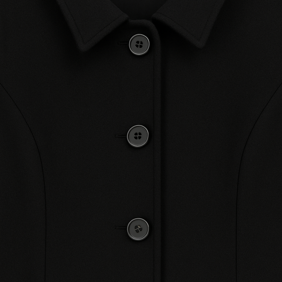 Women’s Coat – Single-Breasted Tailored Design-Coats-Loucelia-Black-S-Loucelia