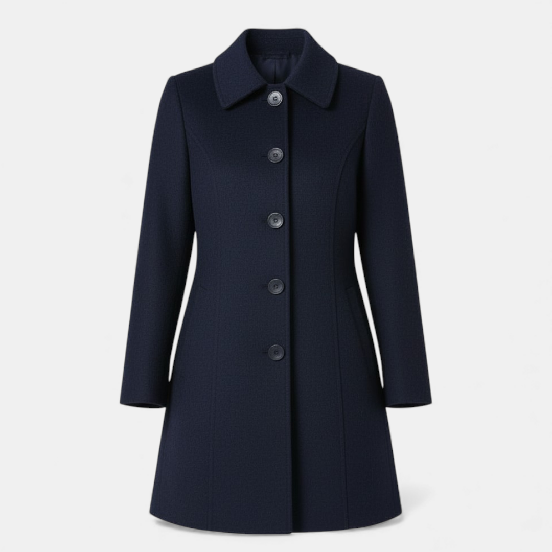 Women’s Coat – Single-Breasted Tailored Design-Coats-Loucelia-Black-S-Loucelia