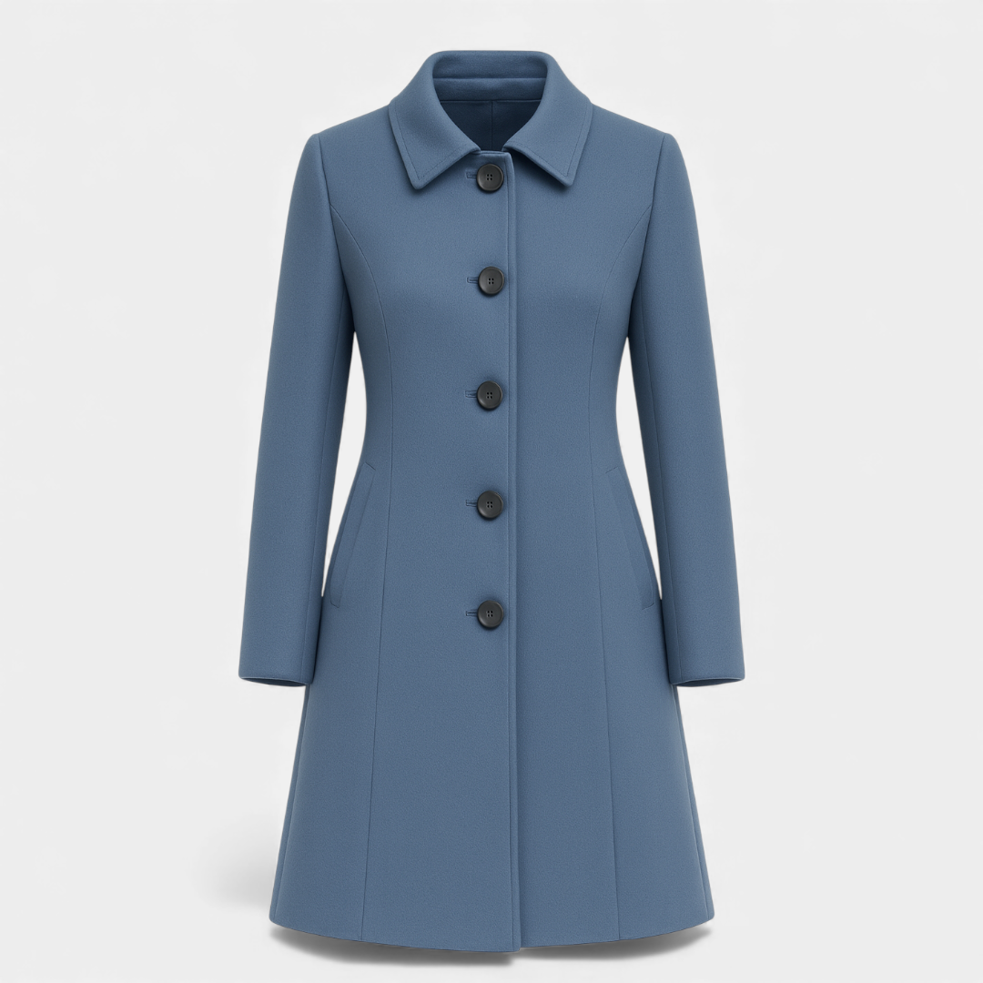 Women’s Coat – Single-Breasted Tailored Design-Coats-Loucelia-Black-S-Loucelia