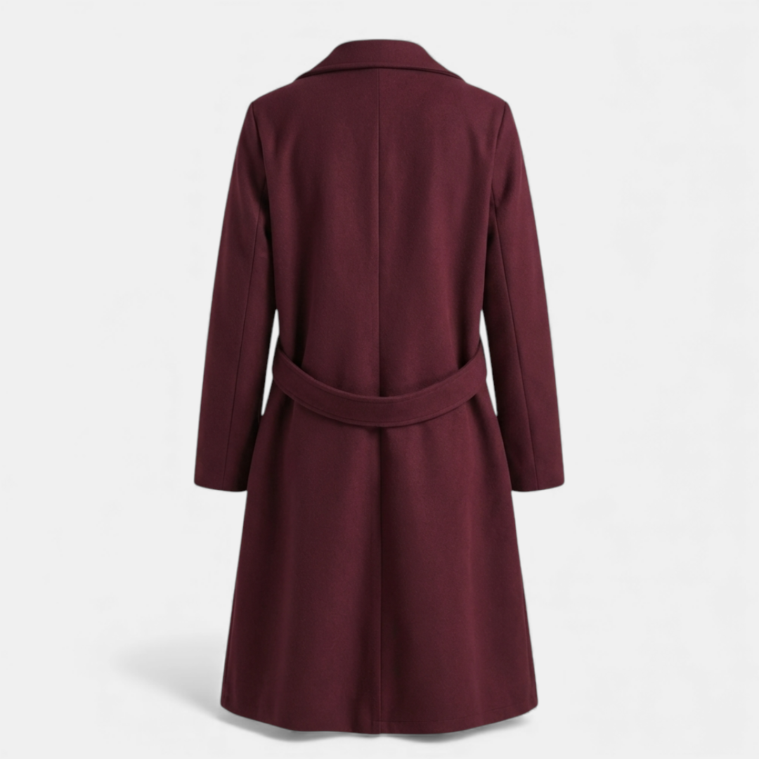 Women’s Longline Coat – Waist Button Design-Coats-Loucelia-Earthy Yellow-S-Loucelia