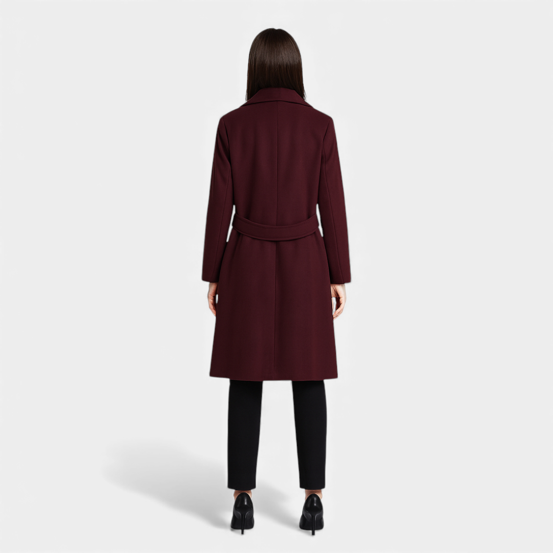 Women’s Longline Coat – Waist Button Design-Coats-Loucelia-Earthy Yellow-S-Loucelia