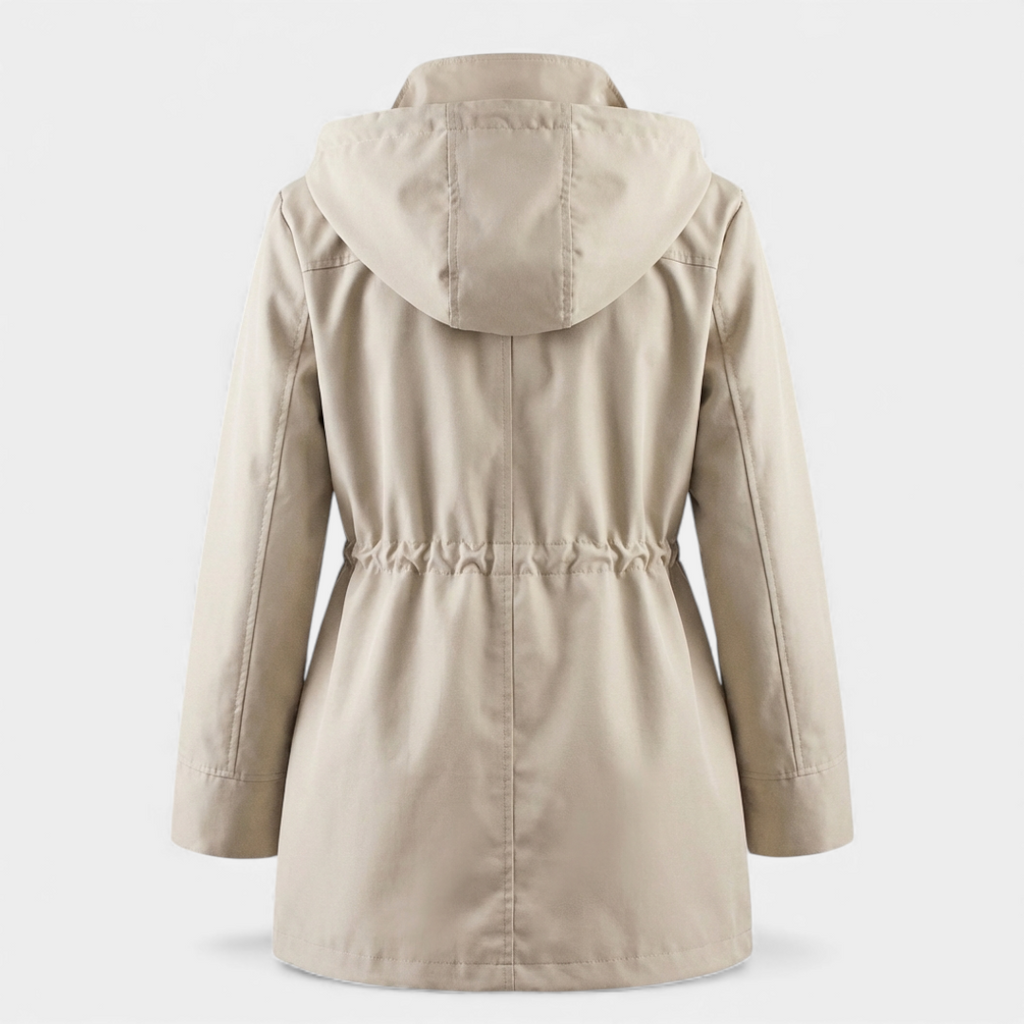 Women’s Rain Jacket – Hooded Design with Plaid Lining