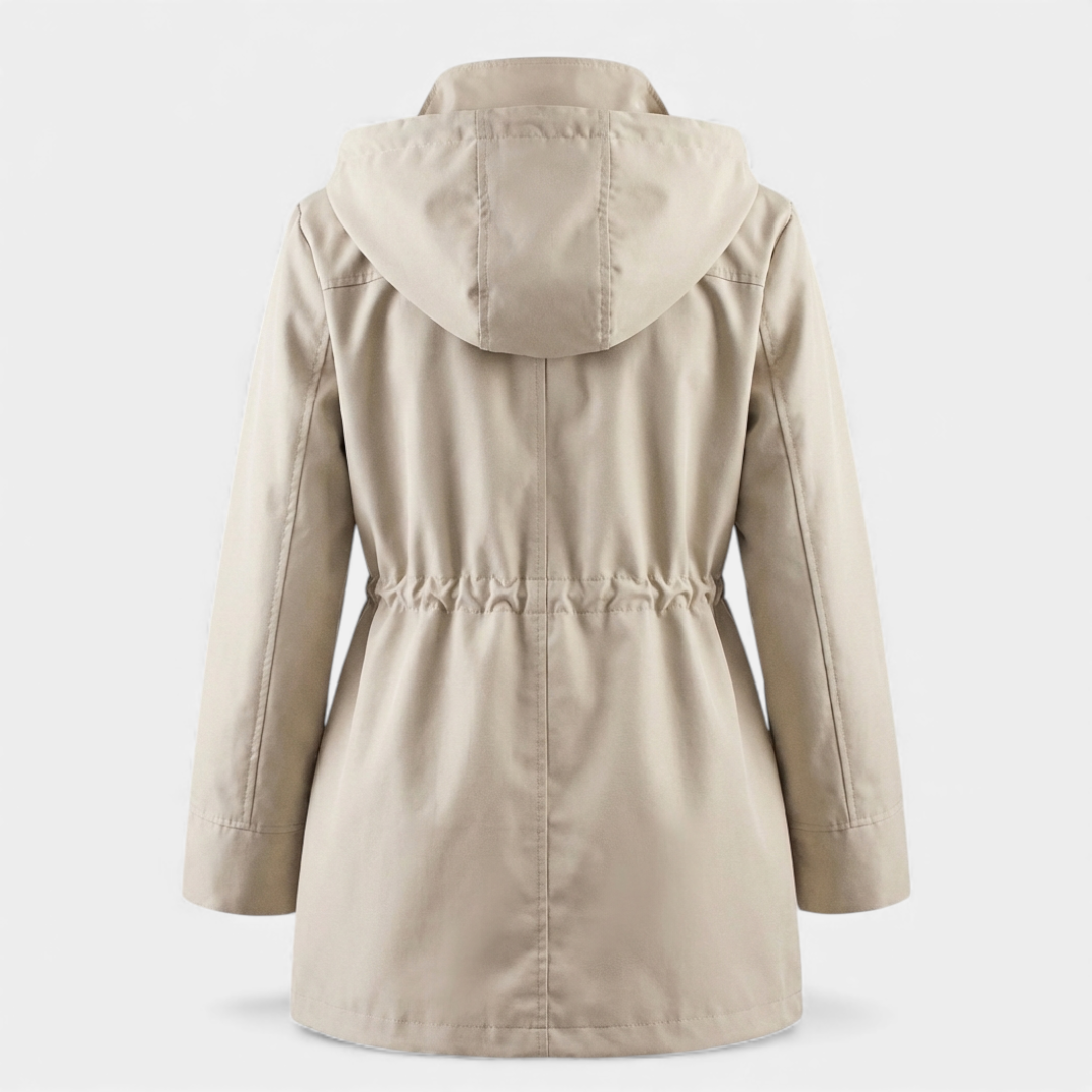 Women’s Rain Jacket – Hooded Design with Plaid Lining