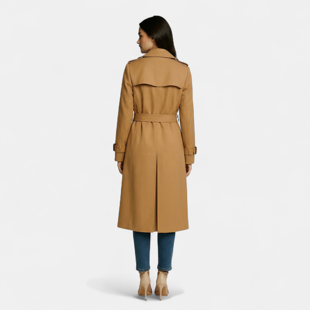 Women’s Trench Coat – Double Breasted Longline