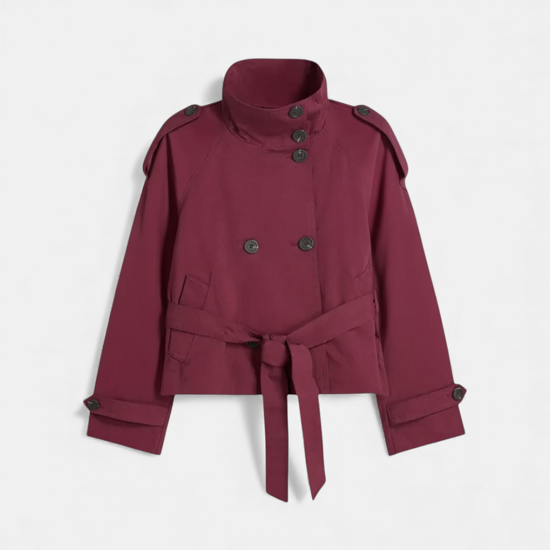Women’s Trench Jacket – Double Breasted Belted Design