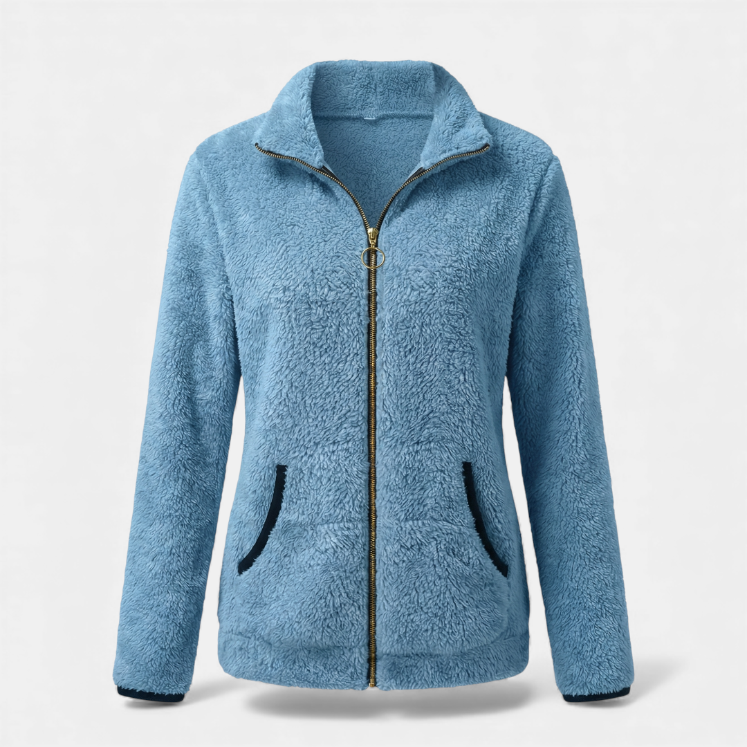 Women’s fleece jacket – zip-up front, high collar, regular fit