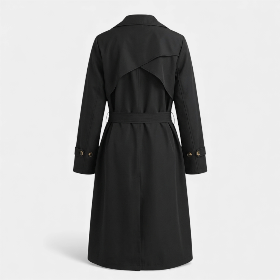Women’s longline double-breasted coat – tailored fit, classic lapels