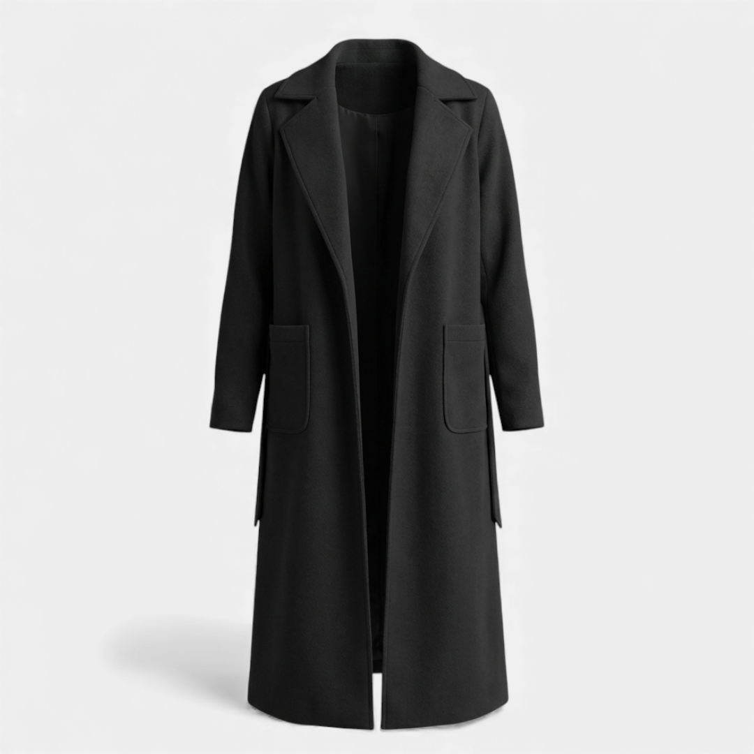 Women’s trench coat – belted waist, longline silhouette