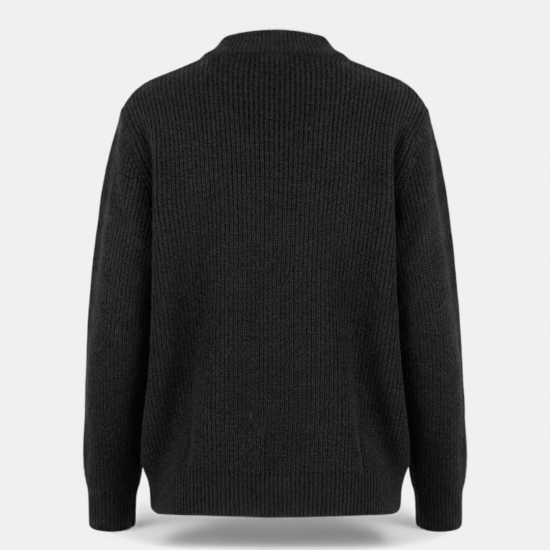 Zip Up Knit Sweater for Women-Sweaters-Loucelia-Grey-XS-Loucelia